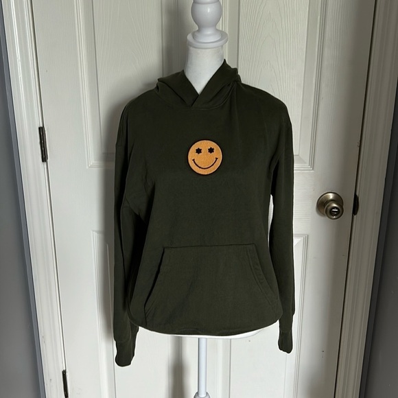 Good vibes only smiley faces hooded sweatshirt size XS - Picture 1 of 3